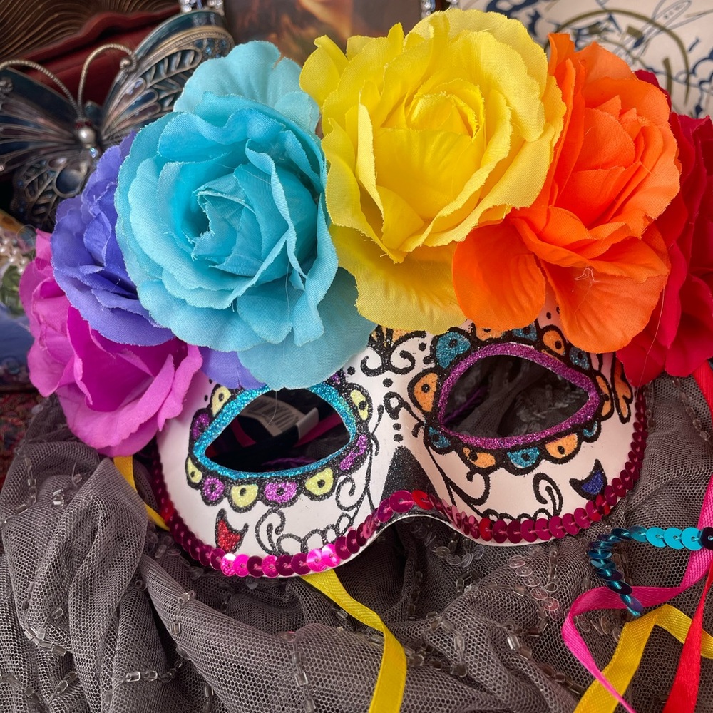 Not Rated Multicolor Floral Masquerade Mask